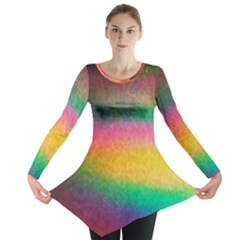 Rainbow Streaks Long Sleeve Tunic  by okhismakingart