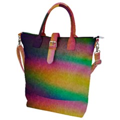 Rainbow Streaks Buckle Top Tote Bag by okhismakingart