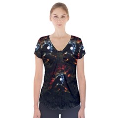 Moon Supernova Short Sleeve Front Detail Top by okhismakingart