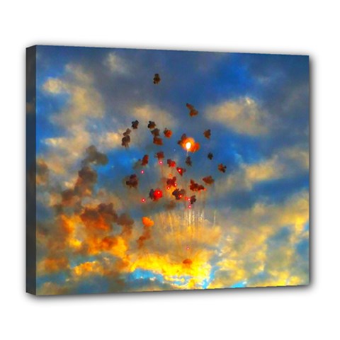 Football Fireworks Deluxe Canvas 24  X 20  (stretched) by okhismakingart