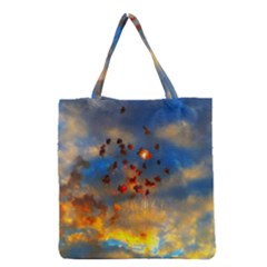 Football Fireworks Grocery Tote Bag by okhismakingart