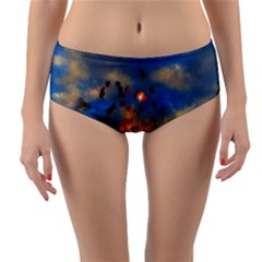 Football Fireworks Reversible Mid-waist Bikini Bottoms by okhismakingart