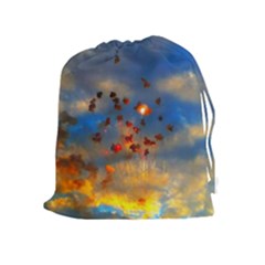 Football Fireworks Drawstring Pouch (xl) by okhismakingart