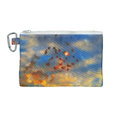 Football Fireworks Canvas Cosmetic Bag (medium) by okhismakingart