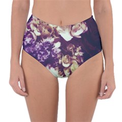 Soft Purple Hydrangeas Reversible High-Waist Bikini Bottoms