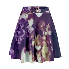 Soft Purple Hydrangeas High Waist Skirt by okhismakingart