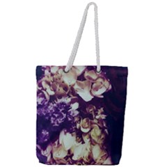 Soft Purple Hydrangeas Full Print Rope Handle Tote (Large)