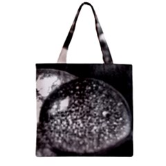 Black-and-white Water Droplet Zipper Grocery Tote Bag by okhismakingart