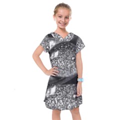 Black-and-white Water Droplet Kids  Drop Waist Dress by okhismakingart