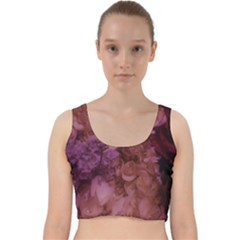 Pink Hydrangeas Velvet Racer Back Crop Top by okhismakingart