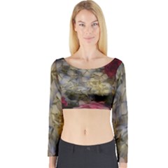 Hydrangea Arrangement Ii Long Sleeve Crop Top by okhismakingart