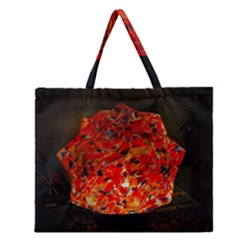 Glowing Stained Glass Lamp Zipper Large Tote Bag by okhismakingart