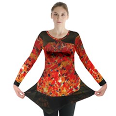 Glowing Stained Glass Lamp Long Sleeve Tunic  by okhismakingart