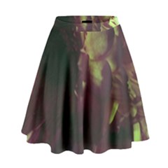 Green Glowing Flower High Waist Skirt