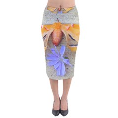 Moth And Chicory Velvet Midi Pencil Skirt by okhismakingart