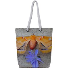 Moth And Chicory Full Print Rope Handle Tote (small) by okhismakingart