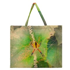 Orb Spider Zipper Large Tote Bag by okhismakingart