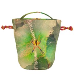 Orb Spider Drawstring Bucket Bag by okhismakingart