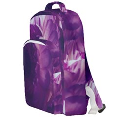Blue Glowing Flowers Double Compartment Backpack by okhismakingart