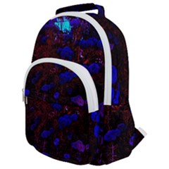 Red-edged Blue Sedum Rounded Multi Pocket Backpack by okhismakingart