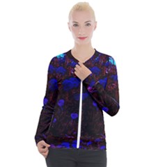 Red-edged Blue Sedum Casual Zip Up Jacket by okhismakingart