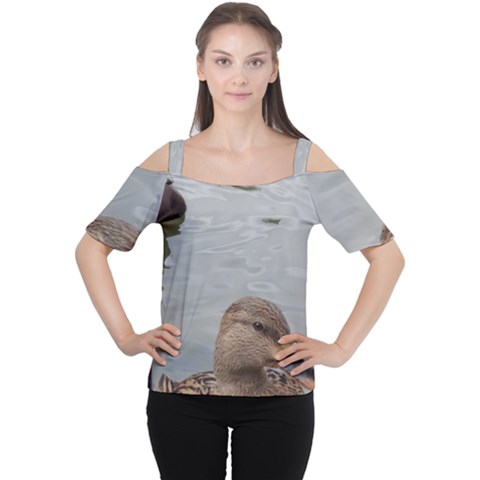 Framed Ducks Cutout Shoulder Tee by okhismakingart