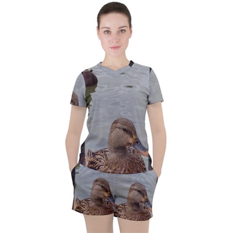 Framed Ducks Women s Tee And Shorts Set by okhismakingart