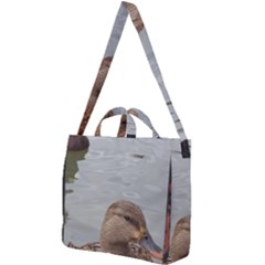 Framed Ducks Square Shoulder Tote Bag by okhismakingart