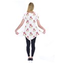Cute Floral Drawing Motif Pattern Short Sleeve Tunic  View2