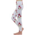 Cute Floral Drawing Motif Pattern Kids  Lightweight Velour Leggings View2