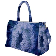 Light Blue Closing Queen Annes Lace Duffel Travel Bag by okhismakingart