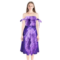 Dark Purple Closing Queen Annes Lace Shoulder Tie Bardot Midi Dress by okhismakingart