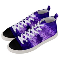 Dark Purple Closing Queen Annes Lace Men s Mid-top Canvas Sneakers by okhismakingart