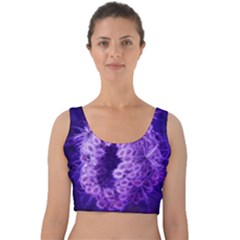 Dark Purple Closing Queen Annes Lace Velvet Crop Top by okhismakingart