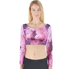 Pink Closing Queen Annes Lace Long Sleeve Crop Top by okhismakingart