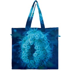 Blue Closing Queen Annes Lace Canvas Travel Bag by okhismakingart