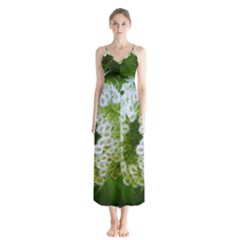 Green Closing Queen Annes Lace Button Up Chiffon Maxi Dress by okhismakingart