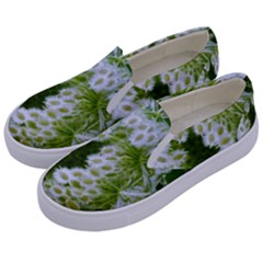 Green Closing Queen Annes Lace Kids  Canvas Slip Ons by okhismakingart