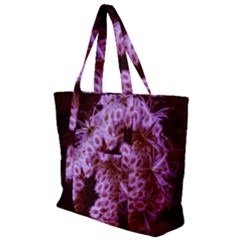 Purple Closing Queen Annes Lace Zip Up Canvas Bag by okhismakingart