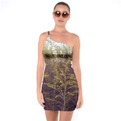 Purple And Yellow Goldenrod One Soulder Bodycon Dress by okhismakingart