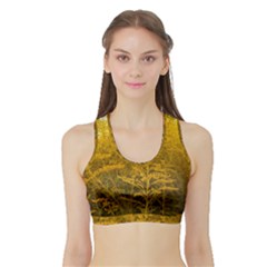 Gold Goldenrod Sports Bra With Border by okhismakingart