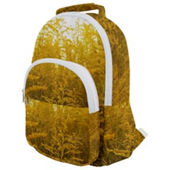 Gold Goldenrod Rounded Multi Pocket Backpack by okhismakingart