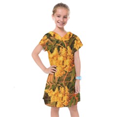 Yellow Sideways Sumac Kids  Drop Waist Dress by okhismakingart