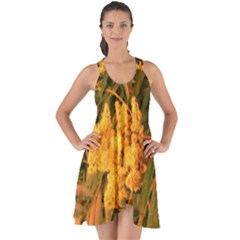 Yellow Sideways Sumac Show Some Back Chiffon Dress by okhismakingart