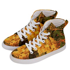 Yellow Sideways Sumac Men s Hi-top Skate Sneakers by okhismakingart