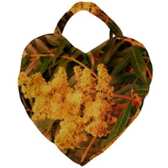 Yellow Sideways Sumac Giant Heart Shaped Tote by okhismakingart