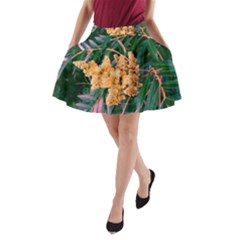 Green And Gold Sideways Sumac A-line Pocket Skirt by okhismakingart
