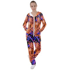 Blue And Gold Sideways Sumac Women s Tracksuit by okhismakingart