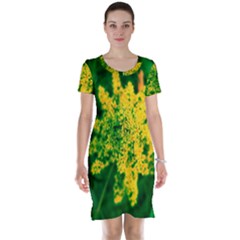 Yellow Sumac Bloom Short Sleeve Nightdress