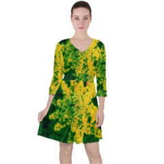 Yellow Sumac Bloom Ruffle Dress